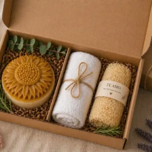 regalo para mama artesanal - un jabon con toalla y pashte